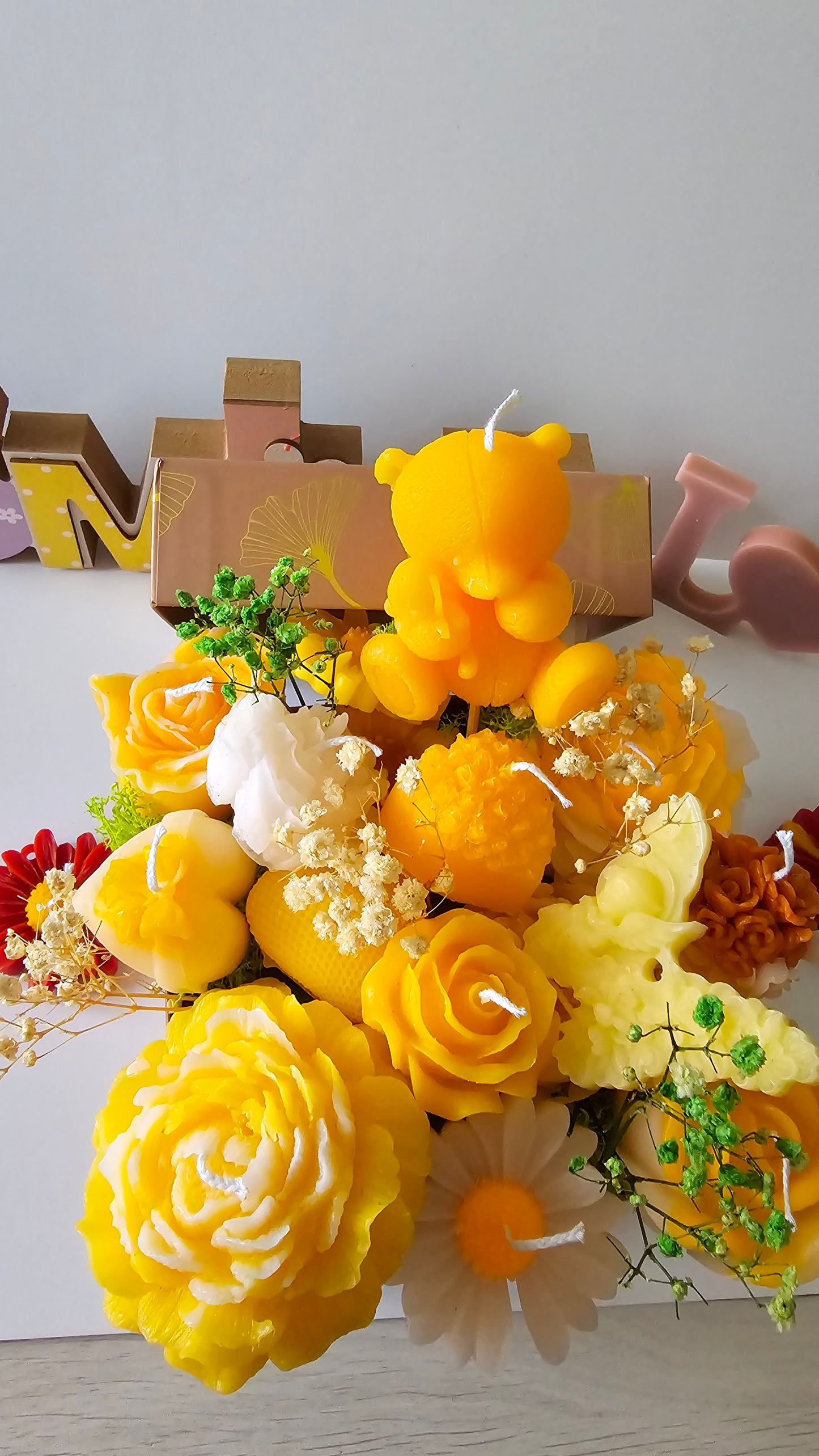 Bouquet de Bougies Ours & Fleurs