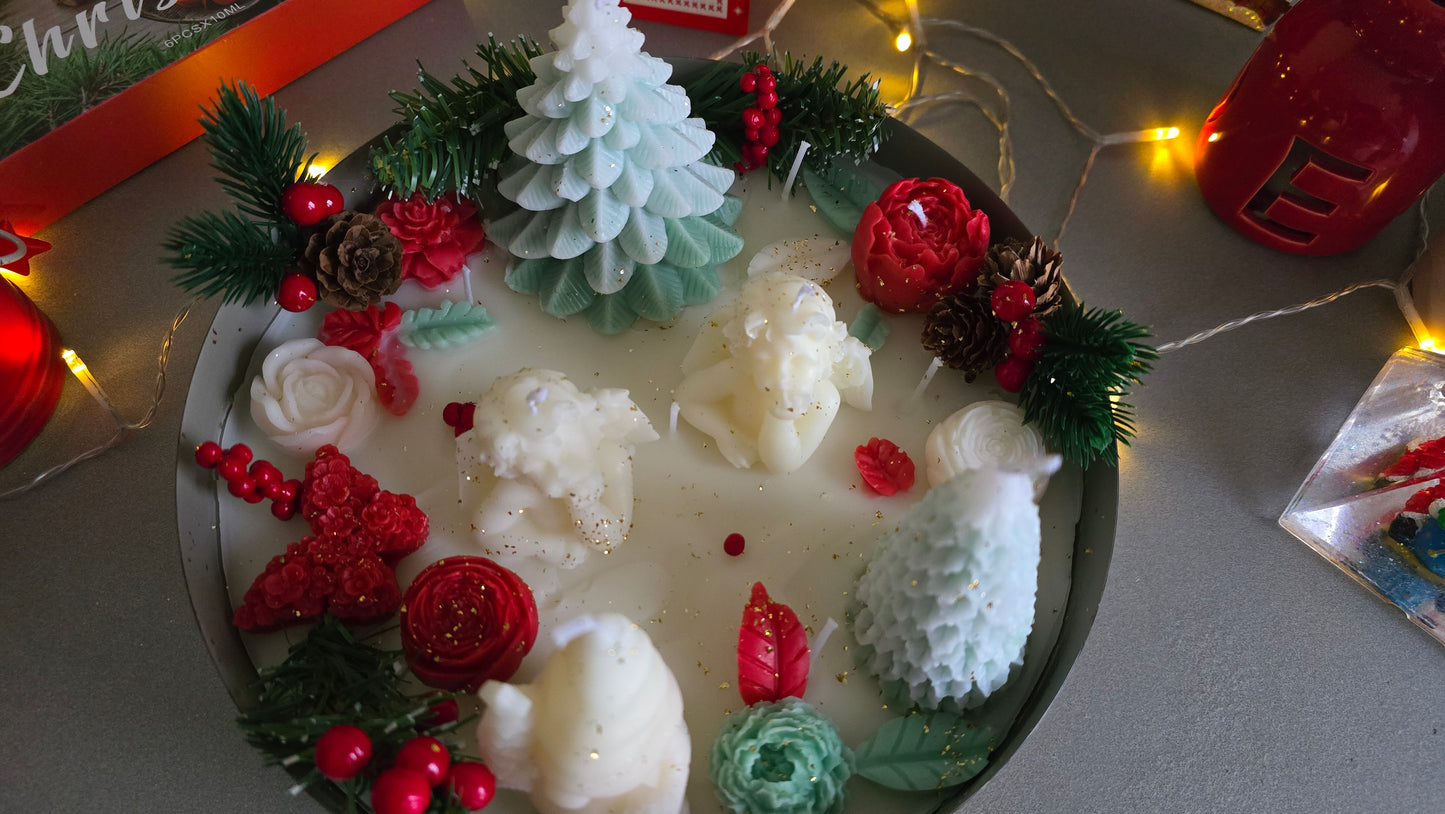 Plateau de Bougies de Noël