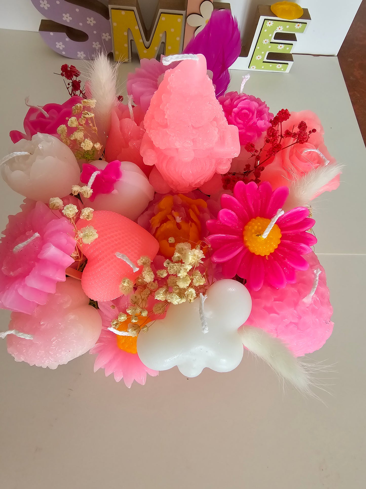 Bouquet de Bougies Gnome & Fleurs