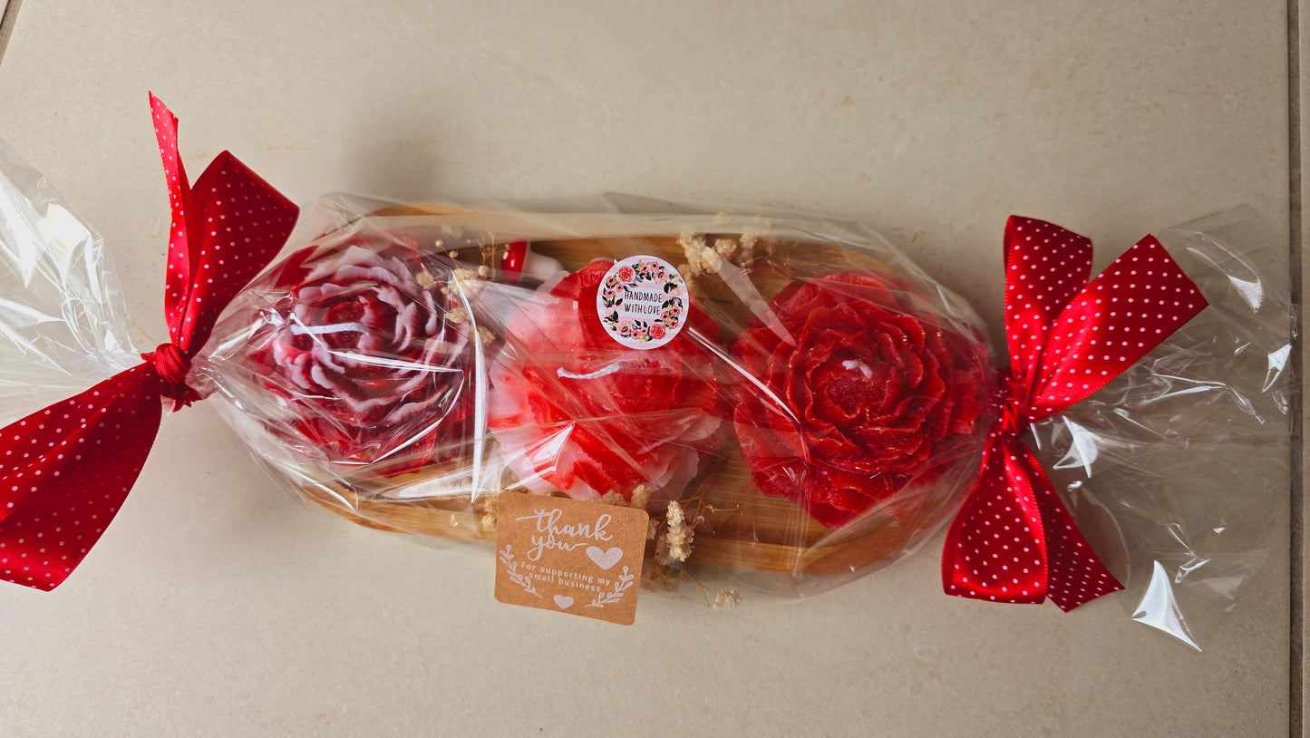 Plateau de Bougies Fleurs