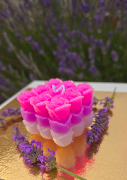 Bougie Carée De Roses