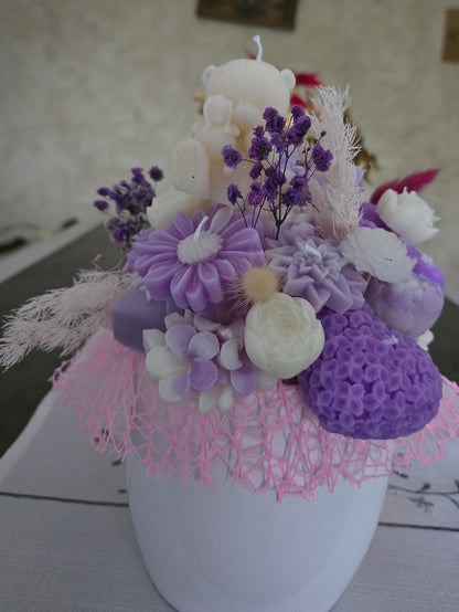 Bouquet de Bougies Ours Nature