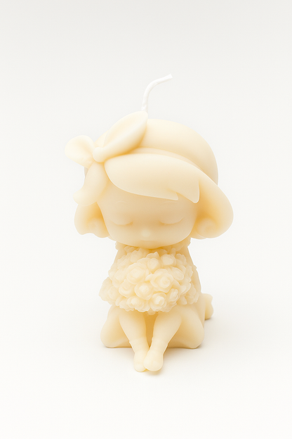 Bougie Fille aux Fleurs