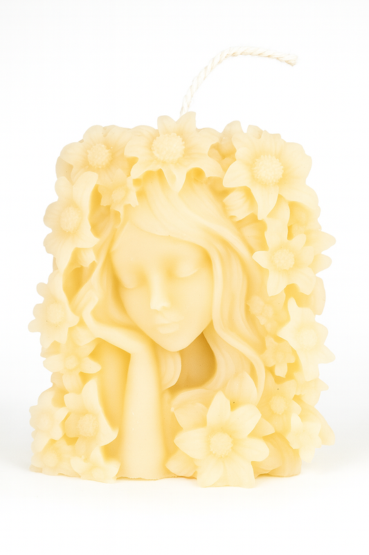 Bougie Portrait Fleuri