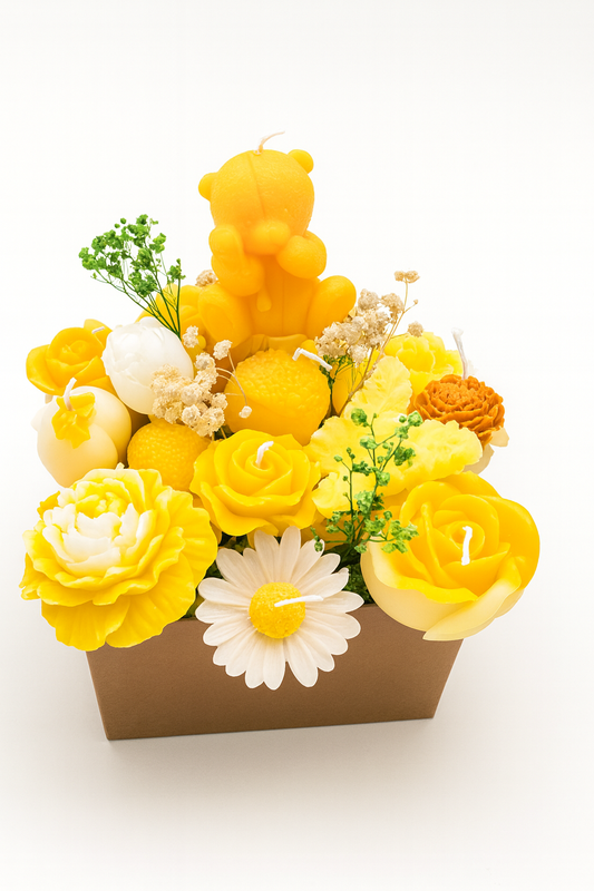 Bouquet de Bougies Ours & Fleurs