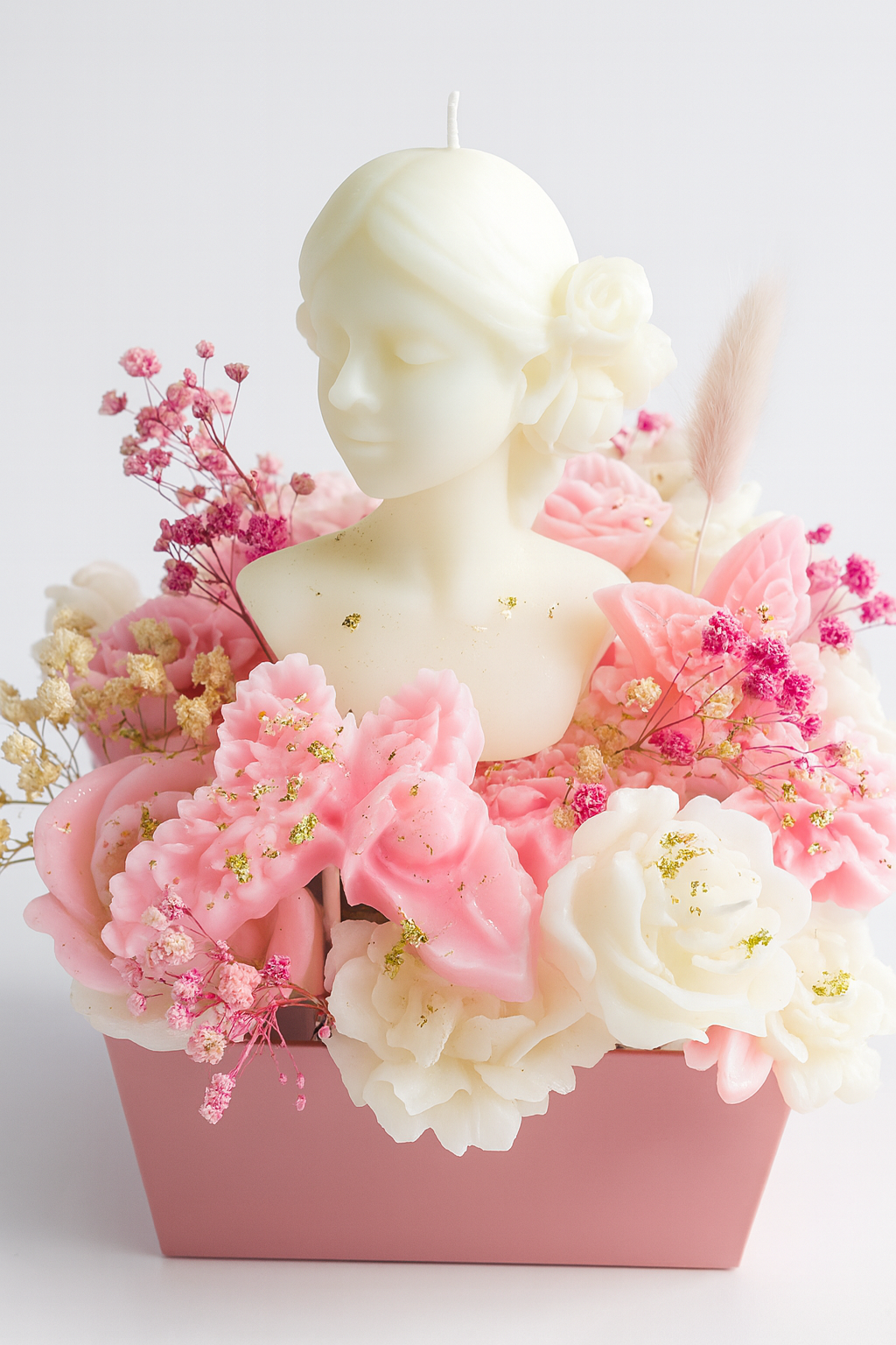 Bouquet de Bougies Buste Floral Classique