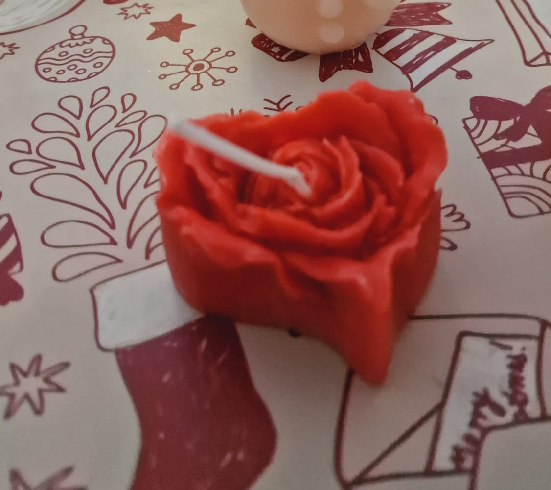 Bougie Rose en forme de coeur